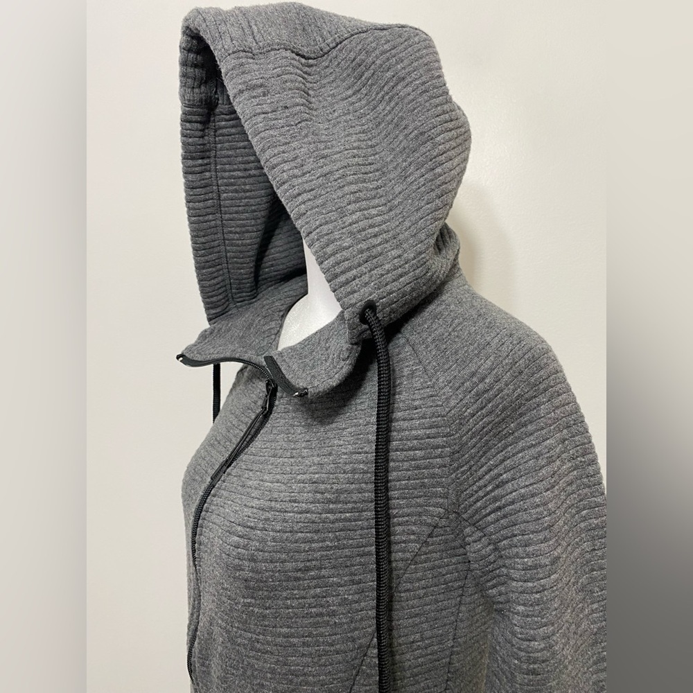 Stoic Ribbed Full Zip Drawstring Hooded Jacket Womens Size XS - Picture 3 of 14